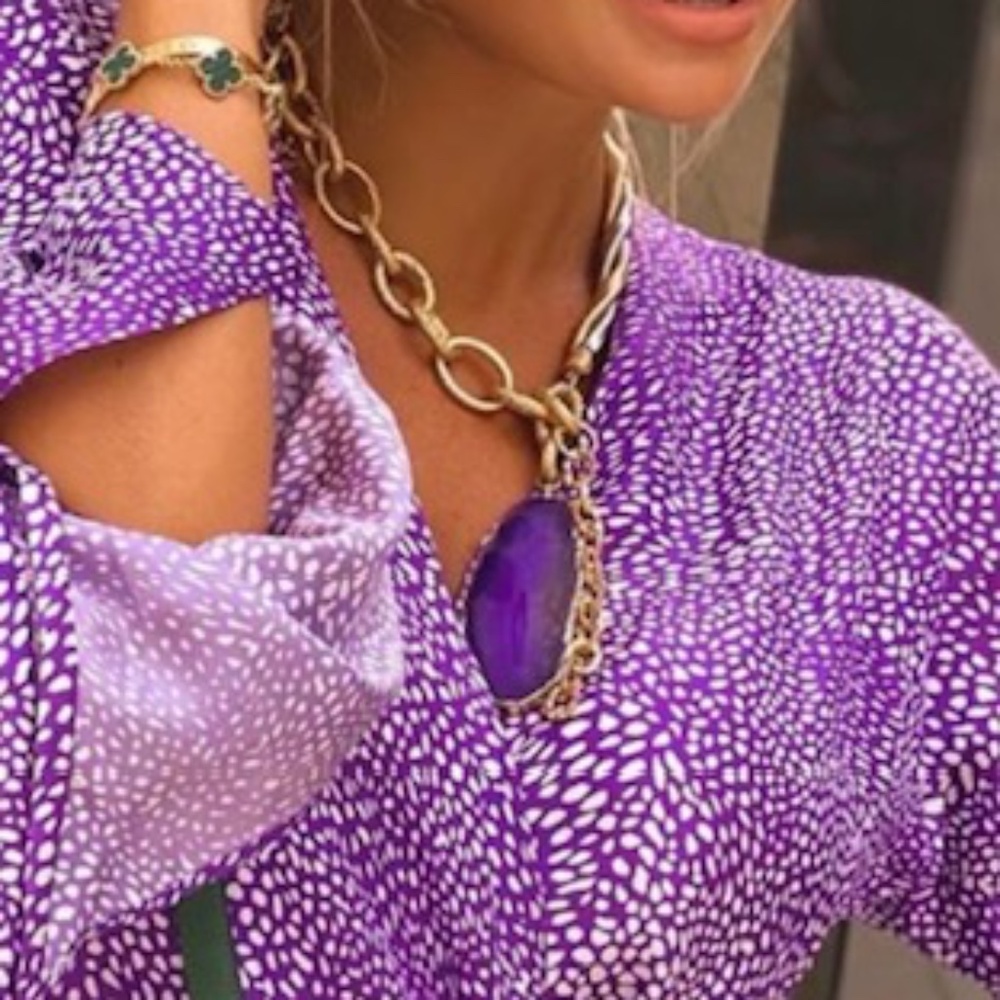 ZARA NATURAL GEMSTONE CHAIN NECKLACE
